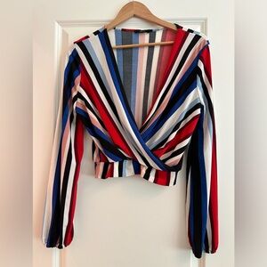 Cropped Wrap Style Top - Medium